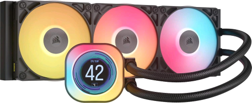 CORSAIR iCUE LINK TITAN 360 RX RGB LCD CPU LIQUID COOLER SISTEMA DI RAFFREDDAMENTO A LIQUIDO 3 VENTOLE RX120 RGB SYSTEM HUB INCLUSO INTEL 1851/1700 AMD AM5/AM4 NERO